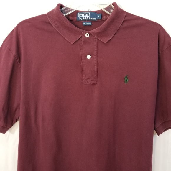 Polo Ralph Lauren Polo Shirt Maroon Burgundy Large - Picture 2 of 16